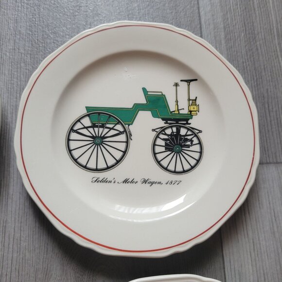 Set Of 4 Lenox Special Porcelain Plates 1970s Vintage Car Designs - Picture 2 of 8